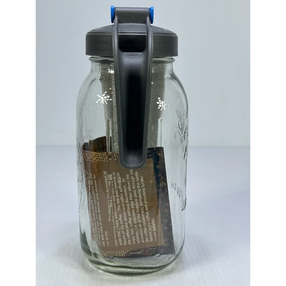 County Line Kitchen Ball Jar Cold Hot Brew Infuser Flip Top Mason Jar Brewer